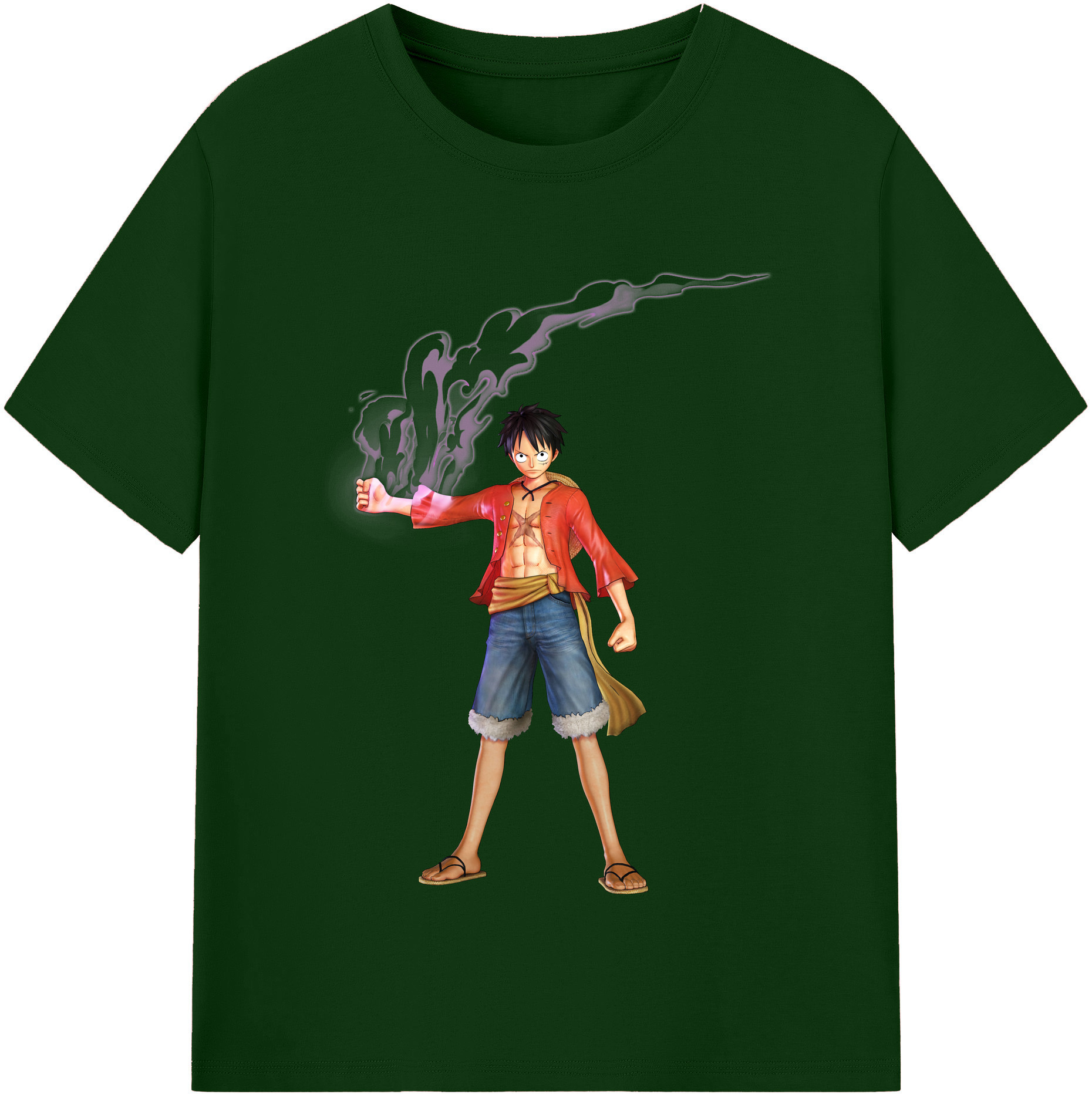 ワンピース モンキー・D・ルフィ ONE PIECE Monkey D. Luffy 綿100％半袖Tシャツ（フロントプリント）